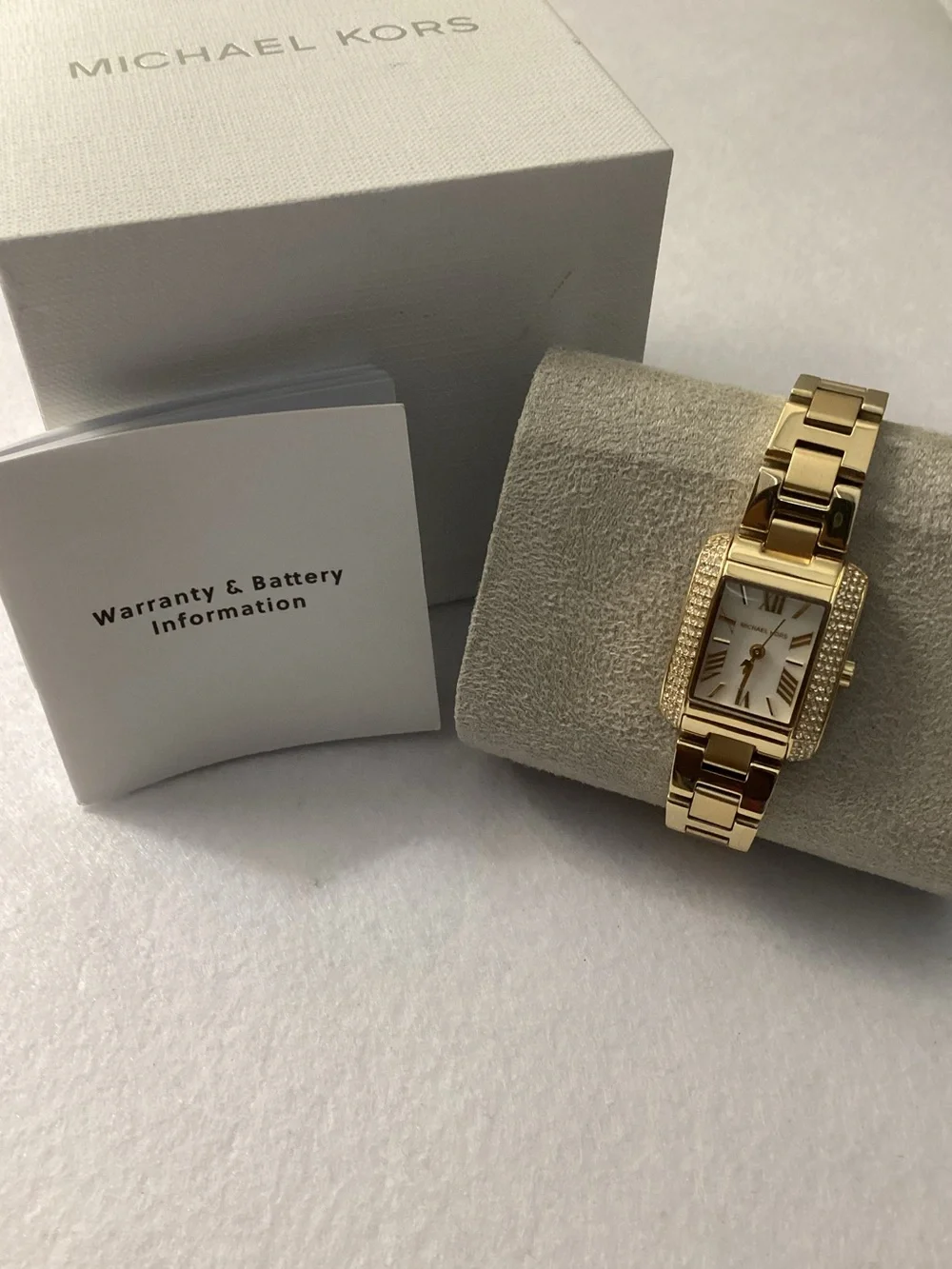 Michael Kors Mini Emery Pavé Gold-Tone Stainless Steel Watch 22mm